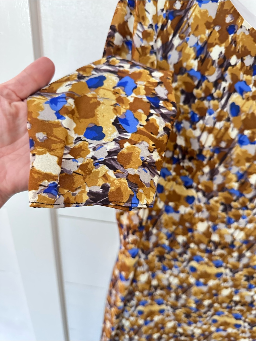 Tibi 8 Silk Print Midi Dress Abstract Floral Sheath Career Cocktail career chic - Picture 6 of 13